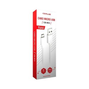 CABO USB A (M) X MICRO USB B (M) 2A 1METRO C3PLUS CB-M10WH