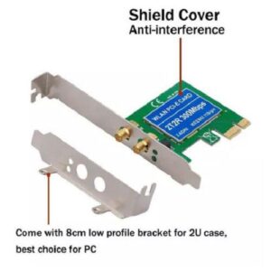 PLACA DE REDE S/FIO WIFI 300M 2 ANTENAS LP PCI-E LOTUS LT-W300M