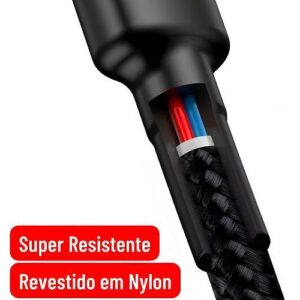 CABO USB A(M) 3,0A X USB-C (M) 1,0METRO NYLON FANCY CA-07C