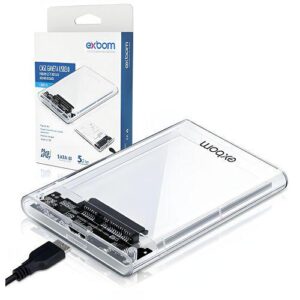 GAVETA EXTERNO P/ HD 2.5 USB 3.0 TRANSPARENTE EXBOM CGHD-35
