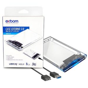 GAVETA EXTERNO P/ HD 2.5 USB 3.0 TRANSPARENTE EXBOM CGHD-35