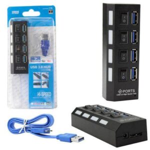 HUB USB 3.0 COM 4 PORTAS 1TB LIGA E DESLIGA OEM HUB0030