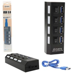 HUB USB 3.0 COM 4 PORTAS 1TB LIGA E DESLIGA SHINKA