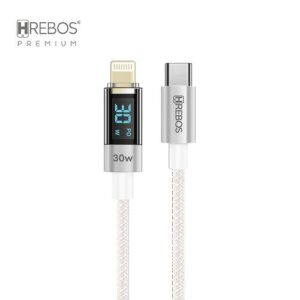 CABO USB-C (TYPE-C) P/ IPHONE LIGHTNING 1METRO 30W HREBOS CB-371i