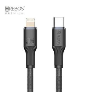 CABO USB-C (TYPE-C) P/ IPHONE LIGHTNING 1METRO 30W HREBOS CB-373i