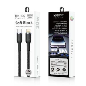 CABO USB-C (TYPE-C) P/ IPHONE LIGHTNING 1METRO 30W HREBOS CB-373i