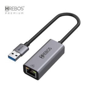 CONVERSOR USB 3.0 (M) X RJ45(F) GIGABIT HREBOS AD-216