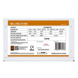 FONTE ATX 500W REAL 80 PLUS BRONZE NEXUS C/CABO BLUECASE BLU500R-BW