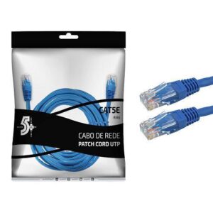 CABO DE REDE PATCH CORD CAT5E AZUL 3METROS 5+ 018-1069
