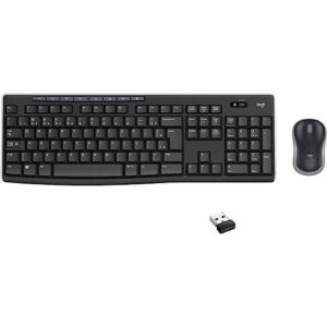 KIT TECLADO + MOUSE SEM FIO PRETO LOGITECH MK270