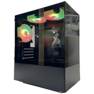 GABINETE GAMER AQUARIO PRETO C/ 3 FANS S/FONTE PIXXO CG200B