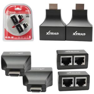 CONVERSOR EXTENSOR HDMI 30METROS. VIA CABO DE REDE RJ45 (CAT5/CAT6) XTRAD XT-2201
