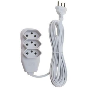 CABO EXTENSAO 3 TOMADAS C/ PROTECAO REARMAVEL TRIPOLAR 5METROS Bivolt FORCELINE 0180200502