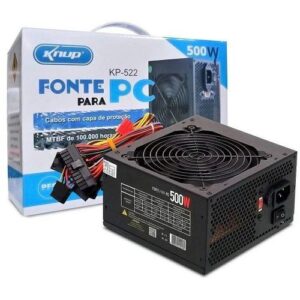 FONTE ATX 500W C/CAIXA C/CABO KNUP KP-522
