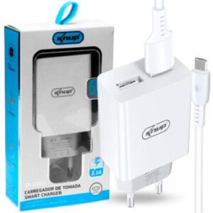 CARREGADOR PARA CELULAR BIVOLT 3.1A 2 SAIDA USB C/CABO MICRO USB KNUP KP-IC021/M