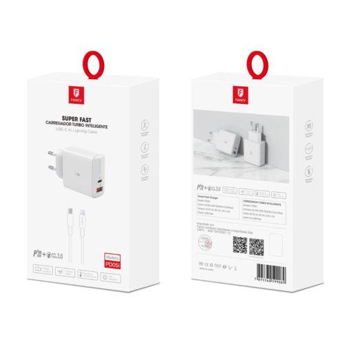 CARREGADOR PARA CELULAR USB-C/USB QC3.0 PD20W FANCY PD05 - Imagem 3