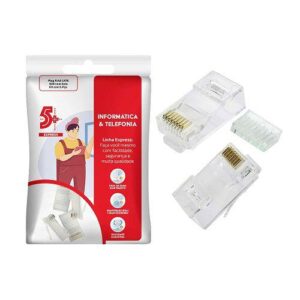 CONECTOR RJ45 8VIAS CAT6 COM GUIA PCT C/ 5 UNI. 5+ 062-0052HC