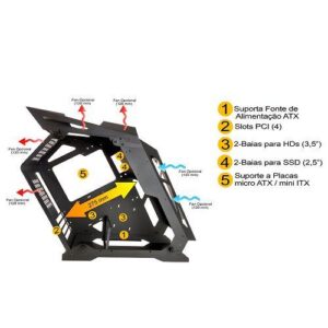 GABINETE GAMER GS LUMINE M-ATX S/ FONTE PIXXO LKL06P