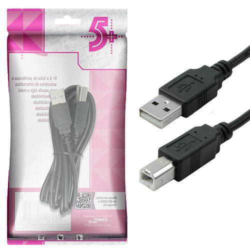 CABO USB 2.0 A (M) X B (M) 2METROS 5+ 018-1403 - Imagem 2