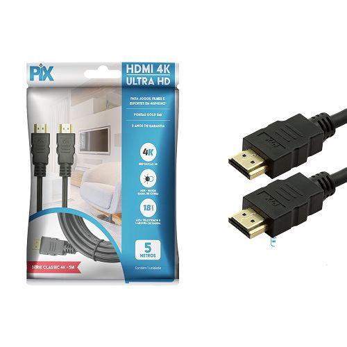 CABO HDMI V2.0 (M) X (M) 4K HDR 3D 5METROS PIX 018-2225 - Imagem 2