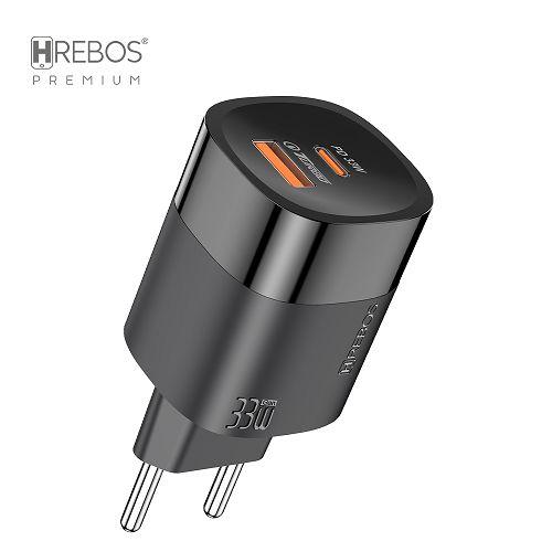 CARREGADOR PARA CELULAR 33W USB-A/USB-C HREBOS CRG-224 - Imagem 2