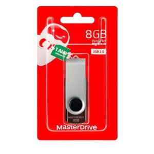 PEN DRIVE 8GB USB 2.0 BIG BLACK MASTERDRIVE M-132
