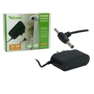 FONTE ALI. 5V 2A 5.5X2.5 e 4.0x1.7 BiVOLT GREEN 044-6103