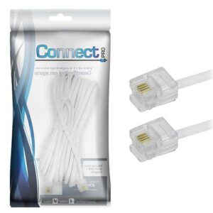 CABO TELEFONE LISO BRANCO 10METROS CONNECT 018-1370