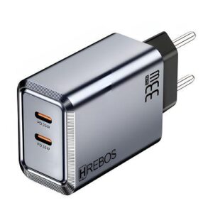 CARREGADOR PARA CELULAR 33W USB-C x 2 HREBOS CRG-261