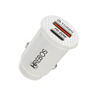 CARREGADOR VEICULAR USB-C/USB-A 20W HREBOS CRV-352