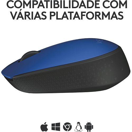 MOUSE SEM FIO WIRELESS AZUL LOGITECH M170