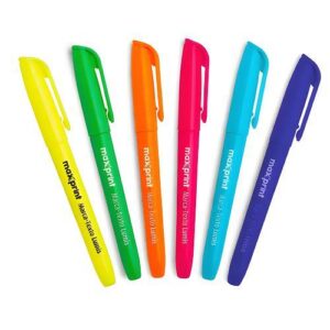 CANETA MARCA-TEXTO LUMIS ESTOJO C/ 6 CORES PONTA POLIESTER MAXPRINT 70000026