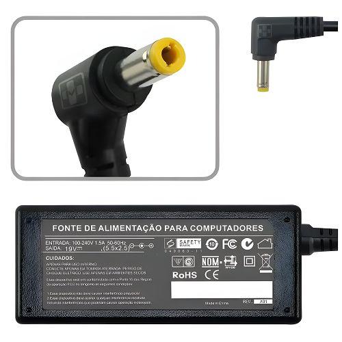 FONTE ALI. NOTEBOOK 19V 2.1A 5.5X2.5 POSITIVO MAISMANIA 670