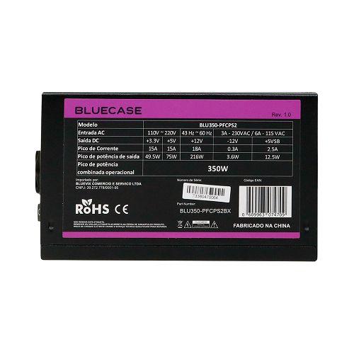 FONTE ATX 350W PFC ATIVO C/CAIXA C/CABO BLUECASE BLU350-PFCPS2 - Imagem 3