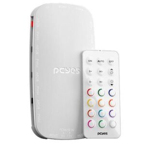 CONTROLADOR DE FAN COM CONTROLE REMOTO 9 PORTAS (PWM/ARGB) BRANCO PCYES PELC9PGBR