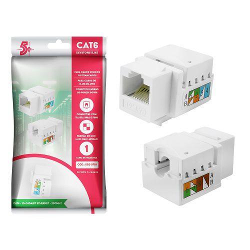 KEYSTONE JACK CAT6 RJ45 FEMEA BRANCO 5+ 062-9710 - Imagem 2