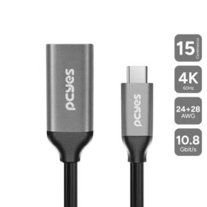CABO USB-C PARA HDMI (F) 15CM 4K PCYES PUCF-15