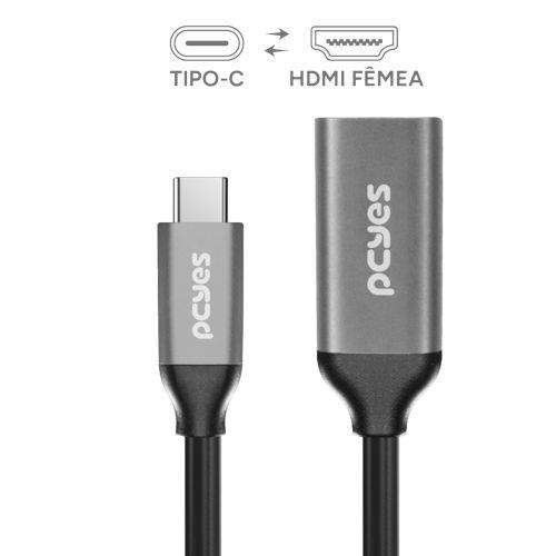 CABO USB-C PARA HDMI (F) 15CM 4K PCYES PUCF-15 - Imagem 2